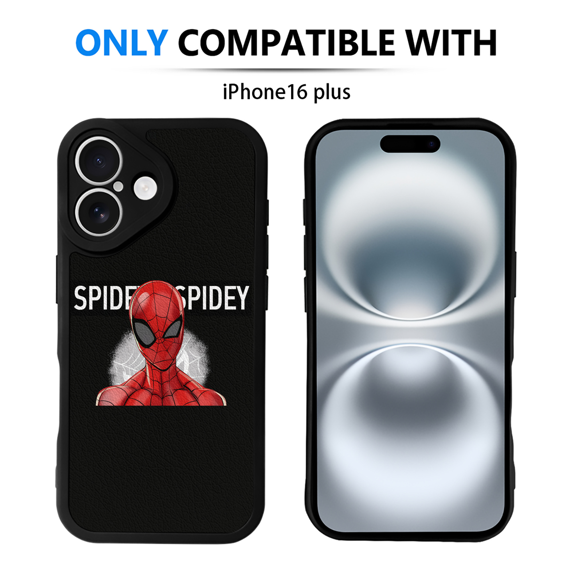 （画像用） Spider Man スパイダーマン 【iPhone 16シリーズ対応】シリコンスマホケース（レザー調） 材質：シリコン